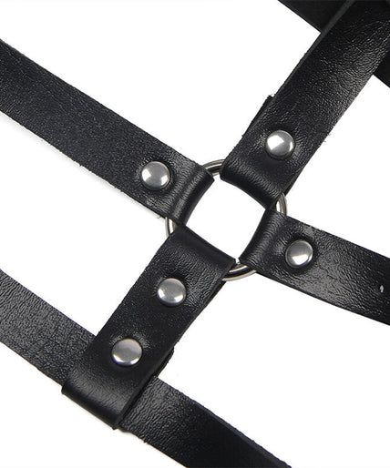 SUBBLIME - LEATHER RING CHEST HARNESS BLACK ONE SIZE SUBBLIME - LEATHER RING CHEST HARNESS BLACK ONE SIZE