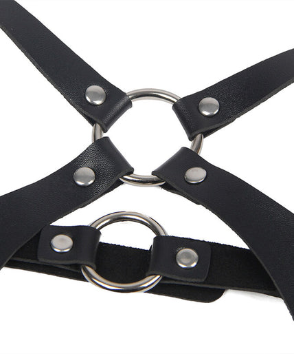 SUBBLIME - FULL BODY HARNESS WITH LEATHER BUCKLES BLACK ONE SIZE SUBBLIME - FULL BODY HARNESS WITH LEATHER BUCKLES BLACK ONE SIZE