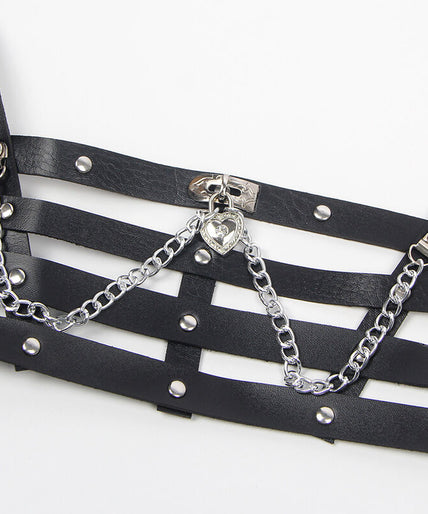 SUBBLIME - CORSET HARNESS WITH CHAINDETAIL ONE SIZE SUBBLIME - CORSET HARNESS WITH CHAINDETAIL ONE SIZE