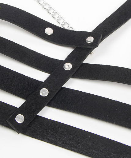SUBBLIME - CORSET HARNESS WITH CHAINDETAIL ONE SIZE SUBBLIME - CORSET HARNESS WITH CHAINDETAIL ONE SIZE