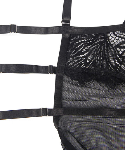 Subblime – Babydoll met verstelbare kanten bandjes Zwart S/m Subblime – Babydoll met verstelbare kanten bandjes Zwart S/m