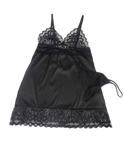 Subblime – Babydoll met bloemenprint op de borst Zwart S/m Subblime – Babydoll met bloemenprint op de borst Zwart S/m