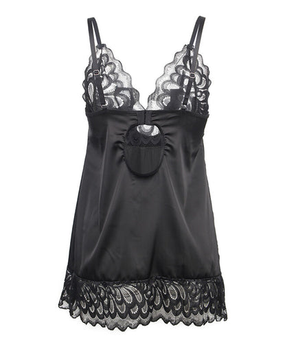 Subblime – Babydoll met bloemenprint op de borst Zwart S/m Subblime – Babydoll met bloemenprint op de borst Zwart S/m
