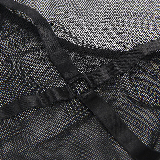 SUBLLIME - TRANSPARANTE HALTER JURK ZWART L/XL