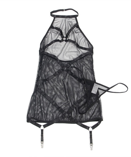SUBLLIME - TRANSPARENT HALTER NECK DRESS BLACK L/XL SUBLLIME - TRANSPARENT HALTER NECK DRESS BLACK L/XL