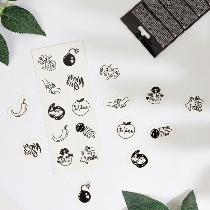 SECRET PLAY - SET VAN 10 PIKANTE TIJDELIJKE TATTOO'S COLLECTIE