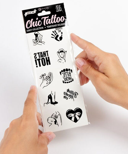 SECRET PLAY - SET OF 10 TEMPORARY TATTOOS KINKY COLLECTION SECRET PLAY - SET OF 10 TEMPORARY TATTOOS KINKY COLLECTION