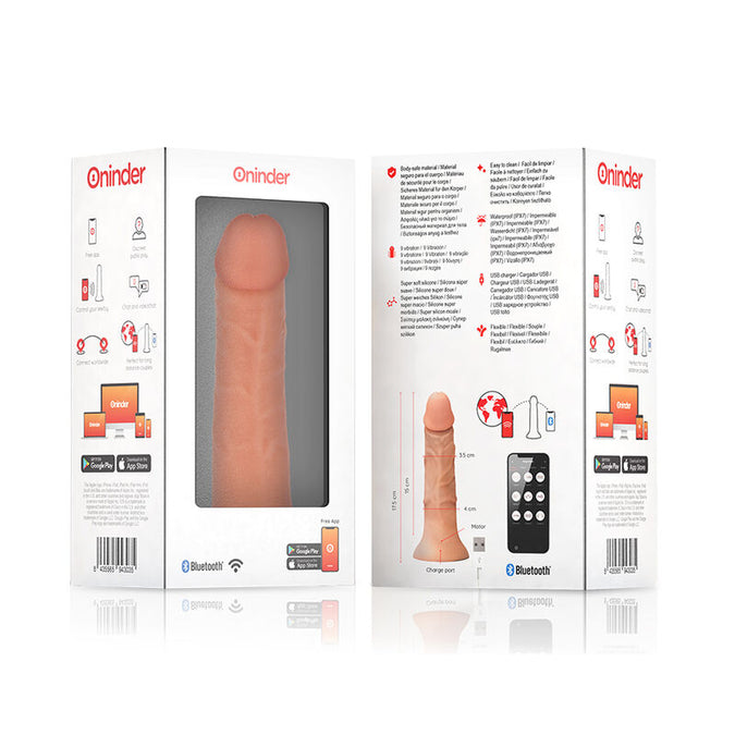 ONINDER - KLEINE BOGOTÁ VIBRATOR DILDO 9 SNELHEDEN NATUURLIJK 17,5 CM -O- 4 CM - GRATIS APP