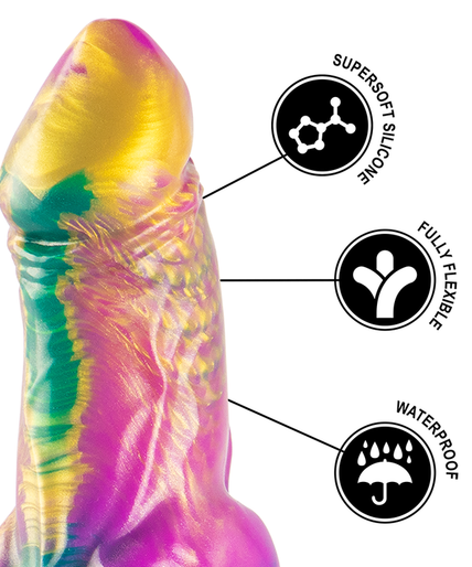 EPIC - IRIS DILDO WITH RAINBOW TESTICLES OF PLEASURE EPIC - IRIS DILDO WITH RAINBOW TESTICLES OF PLEASURE