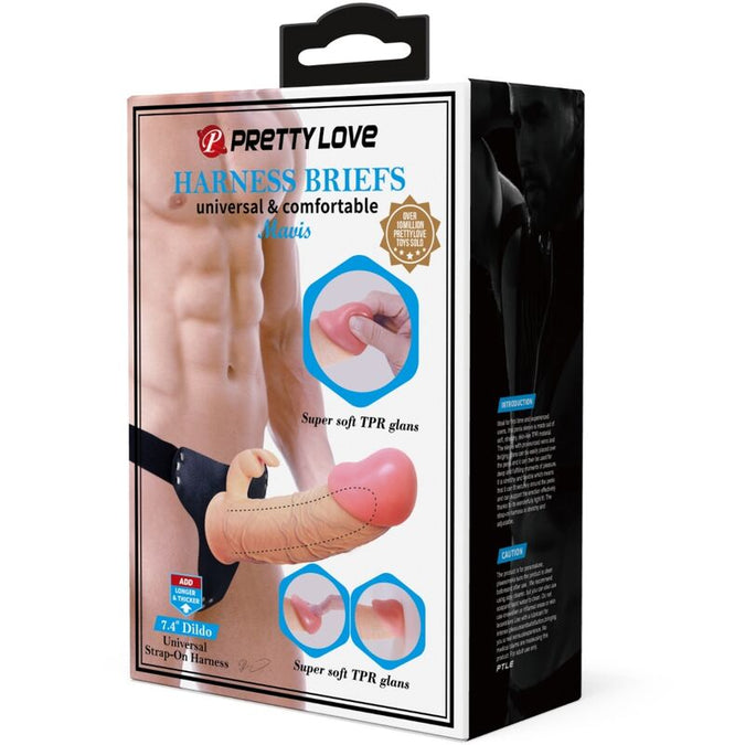 PRETTY LOVE - MAVIS TUIGJE UNIVERSELE SLIP MET DILDO 19 CM NATUURLIJK