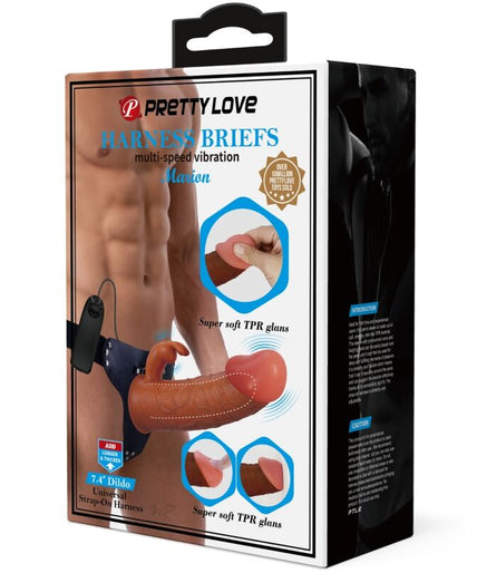 Pretty Love – Marion Harness Universal Briefs With Vibration Dildo 19 Cm Brown Pretty Love – Marion Harness Universal Briefs With Vibration Dildo 19 Cm Brown