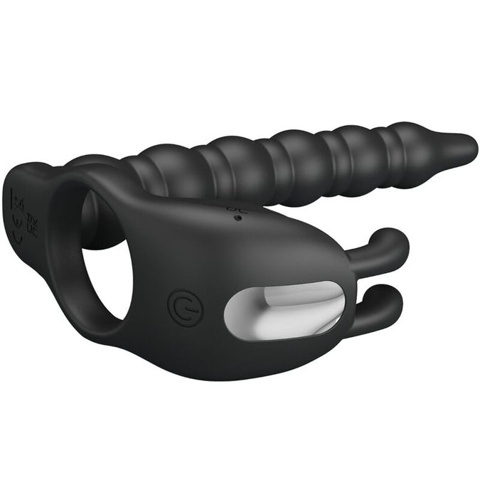 PRETTY LOVE - BLACKNEY PENISRING MET ZWARTE VIBRATORPLUG