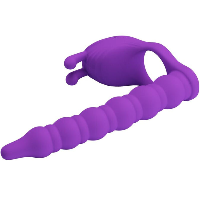 Pretty Love – Blackney Penisring mit lila Vibrator-Stopfen