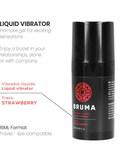 BRUMA - VLOEIBARE VIBRATOR ULTRA GLIJDEND AARDBEI 15 ML BRUMA - VLOEIBARE VIBRATOR ULTRA GLIJDEND AARDBEI 15 ML
