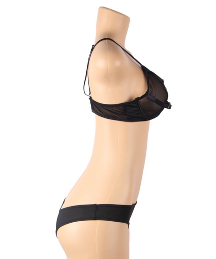 SUBBLIME - TWEE DELIGE SET VAN TRANSPARANTE BH EN S/M STRIPS SUBBLIME - TWEE DELIGE SET VAN TRANSPARANTE BH EN S/M STRIPS