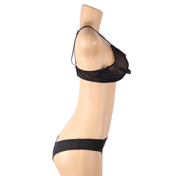Subblime – Two Piece Set Of Transparency Bra And S/m Strips