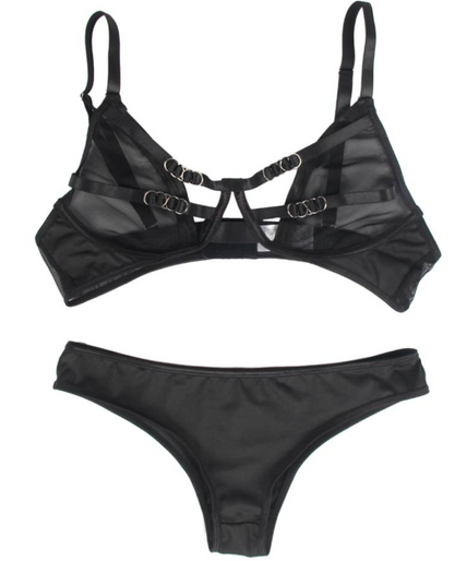 SUBBLIME - TWEE DELIGE SET VAN TRANSPARANTE BH EN S/M STRIPS SUBBLIME - TWEE DELIGE SET VAN TRANSPARANTE BH EN S/M STRIPS