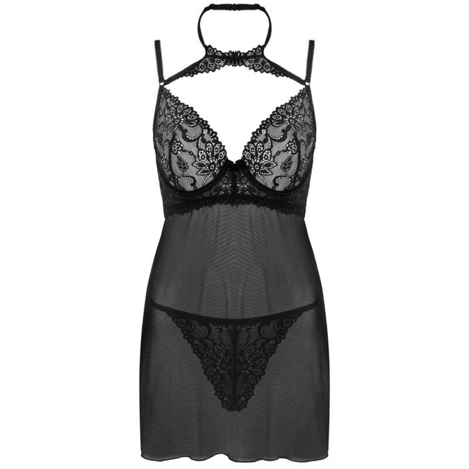 LIVCO CORSETTI FASHION - BINELLA SET BABYDOLL + STRING ZWART