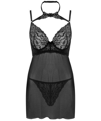 LIVCO CORSETTI FASHION - BINELLA SET BABYDOLL + THONG BLACK LIVCO CORSETTI FASHION - BINELLA SET BABYDOLL + THONG BLACK