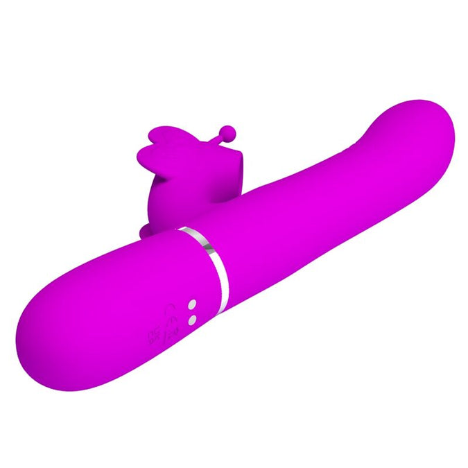 PRETTY LOVE - MULTIFUNCTIONELE KONIJN VIBRATOR 4 IN 1 VLINDER FUCHSIA