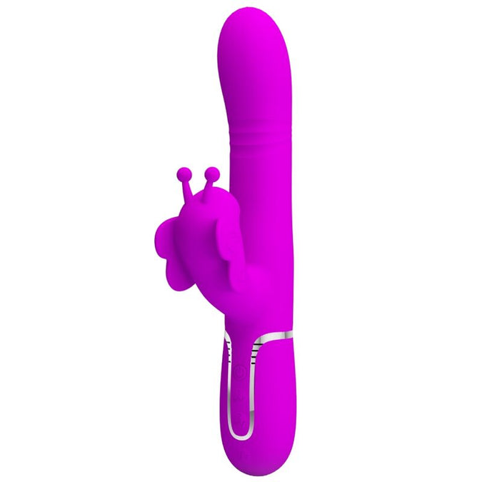PRETTY LOVE - MULTIFUNCTIONELE KONIJN VIBRATOR 4 IN 1 VLINDER FUCHSIA