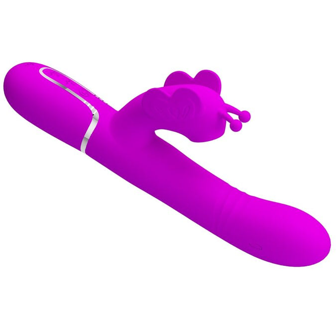 PRETTY LOVE - MULTIFUNCTIONELE KONIJN VIBRATOR 4 IN 1 VLINDER FUCHSIA