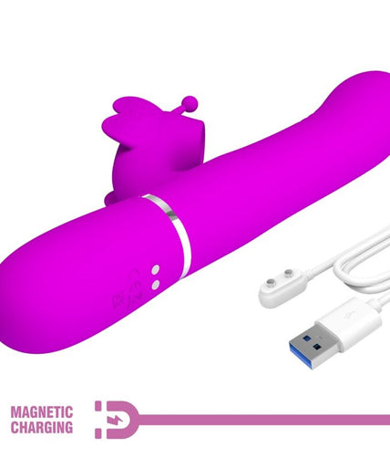 PRETTY LOVE - MULTIFUNCTION RABBIT VIBRATOR 4 IN 1 BUTTERFLY FUCHSIA PRETTY LOVE - MULTIFUNCTION RABBIT VIBRATOR 4 IN 1 BUTTERFLY FUCHSIA