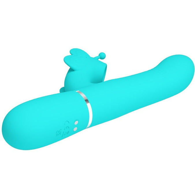 Pretty Love – Multifunctionele konijn vibrator 4-in-1 vlinder aqua groen