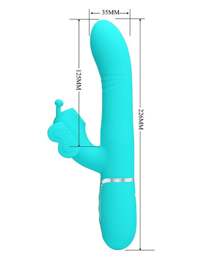 PRETTY LOVE - MULTIFUNCTION RABBIT VIBRATOR 4 IN 1 BUTTERFLY AQUA GREEN PRETTY LOVE - MULTIFUNCTION RABBIT VIBRATOR 4 IN 1 BUTTERFLY AQUA GREEN
