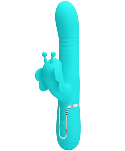 PRETTY LOVE - MULTIFUNCTION RABBIT VIBRATOR 4 IN 1 BUTTERFLY AQUA GREEN PRETTY LOVE - MULTIFUNCTION RABBIT VIBRATOR 4 IN 1 BUTTERFLY AQUA GREEN