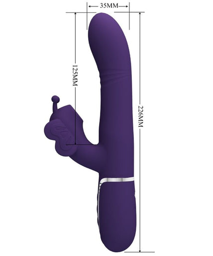 PRETTY LOVE - MULTIFUNCTION RABBIT VIBRATOR 4 IN 1 BUTTERFLY PURPLE PRETTY LOVE - MULTIFUNCTION RABBIT VIBRATOR 4 IN 1 BUTTERFLY PURPLE
