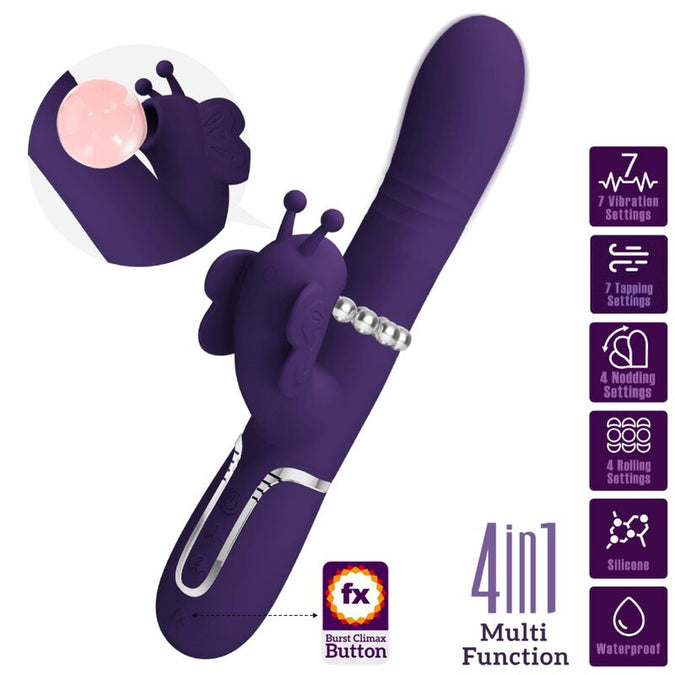 PRETTY LOVE - MULTIFUNCTIONELE KONIJN VIBRATOR 4 IN 1 VLINDER PAARS