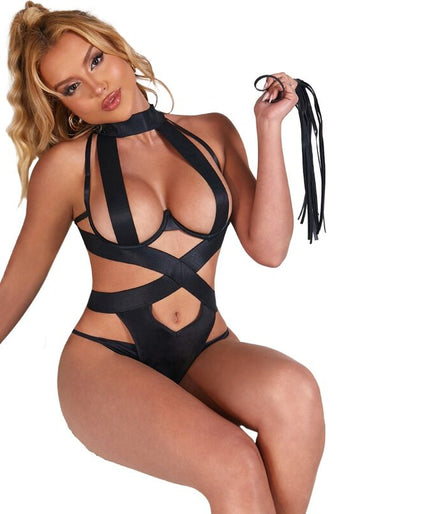 SUBBLIME - SEXY HALTER BODY MET HARNAS ZWART L/XL SUBBLIME - SEXY HALTER BODY MET HARNAS ZWART L/XL