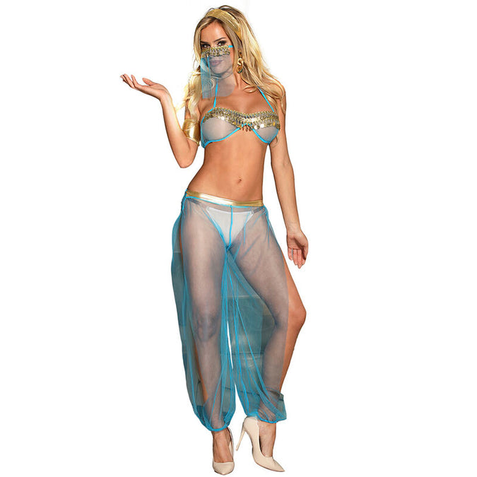 SUBBLIME - INDIA STIJL BLAUW LINGERIE SET L/XL