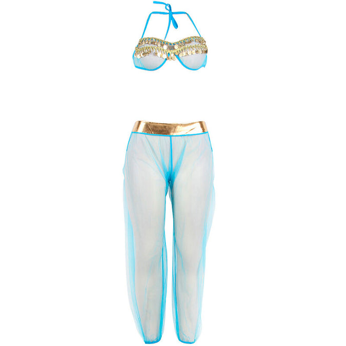 SUBBLIME - INDIA STIJL BLAUW LINGERIE SET L/XL