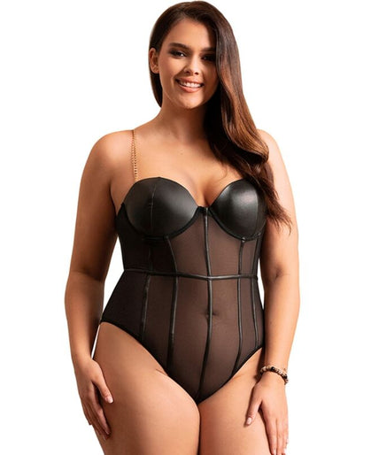 SUBBLIME - BLACK CHAIN SUSPENDERS BODYSUIT L/XL SUBBLIME - BLACK CHAIN SUSPENDERS BODYSUIT L/XL