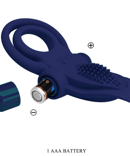 PRETTY LOVE - BRONSON DOUBLE RING WITH VIBRATION BLUE PRETTY LOVE - BRONSON DOUBLE RING WITH VIBRATION BLUE