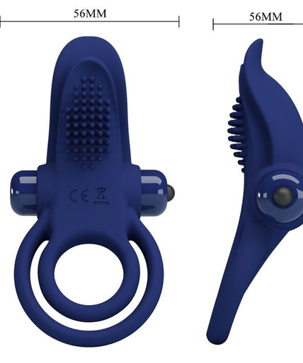 PRETTY LOVE - BRONSON DOUBLE RING WITH VIBRATION BLUE PRETTY LOVE - BRONSON DOUBLE RING WITH VIBRATION BLUE