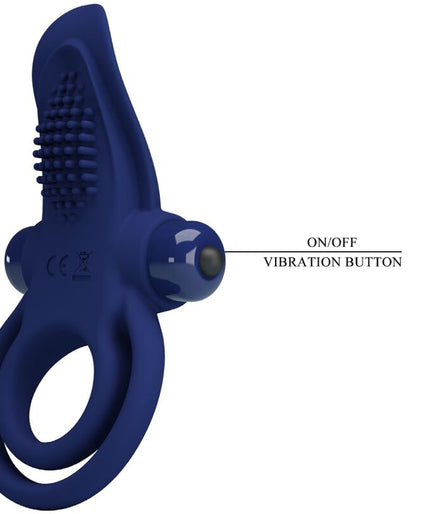 PRETTY LOVE - BRONSON DOUBLE RING WITH VIBRATION BLUE PRETTY LOVE - BRONSON DOUBLE RING WITH VIBRATION BLUE