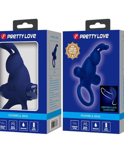 PRETTY LOVE - JIRO RABBIT RING WITH VIBRATION BLUE PRETTY LOVE - JIRO RABBIT RING WITH VIBRATION BLUE