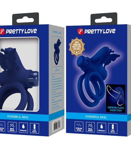 PRETTY LOVE - JAMELE DOUBLE RING WITH VIBRATION & BUTTERFLY STIMULATOR BLUE PRETTY LOVE - JAMELE DOUBLE RING WITH VIBRATION & BUTTERFLY STIMULATOR BLUE