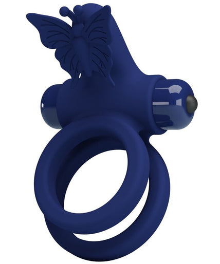 PRETTY LOVE - JAMELE DOUBLE RING WITH VIBRATION & BUTTERFLY STIMULATOR BLUE PRETTY LOVE - JAMELE DOUBLE RING WITH VIBRATION & BUTTERFLY STIMULATOR BLUE
