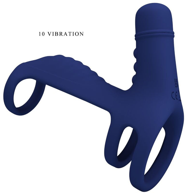 Pretty Love – Elish Vibrating Ring With Extension Blue