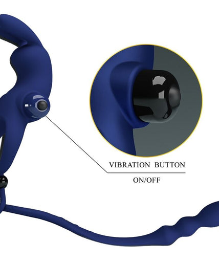 PRETTY LOVE - AYAD RABBIT VIBRATOR RING WITH PLUG BLUE PRETTY LOVE - AYAD RABBIT VIBRATOR RING WITH PLUG BLUE