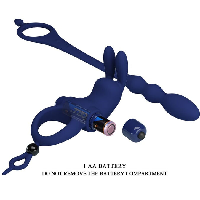 PRETTY LOVE - AYAD KONIJN VIBRATORRING MET PLUG BLAUW