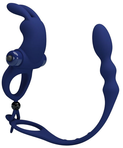 PRETTY LOVE - AYAD RABBIT VIBRATOR RING WITH PLUG BLUE PRETTY LOVE - AYAD RABBIT VIBRATOR RING WITH PLUG BLUE