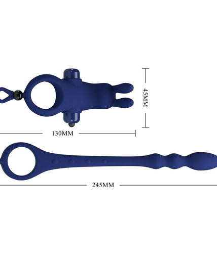 PRETTY LOVE - AYAD RABBIT VIBRATOR RING WITH PLUG BLUE PRETTY LOVE - AYAD RABBIT VIBRATOR RING WITH PLUG BLUE