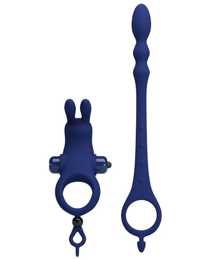 PRETTY LOVE - AYAD RABBIT VIBRATOR RING WITH PLUG BLUE PRETTY LOVE - AYAD RABBIT VIBRATOR RING WITH PLUG BLUE