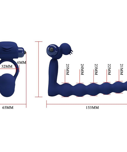 PRETTY LOVE - AJMAL VIBRATING RING WITH PLUG BLUE PRETTY LOVE - AJMAL VIBRATING RING WITH PLUG BLUE