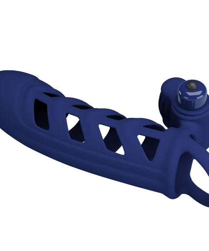 PRETTY LOVE - ALTAF VIBRATOR RING WITH SILICONE SHEATH BLUE PRETTY LOVE - ALTAF VIBRATOR RING WITH SILICONE SHEATH BLUE